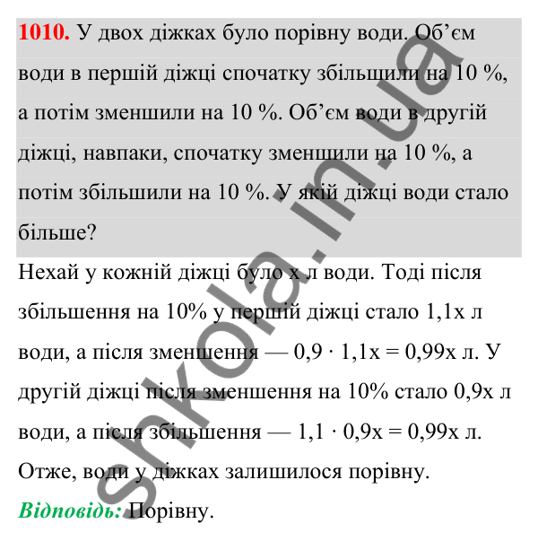 Відповідь до завдання 1010 (с. 242) з алгебри для 7 класу (Мерзляк, 2024): 23. Лінійна функція, її графік і властивості