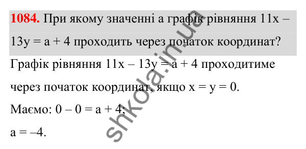 Відповідь до завдання 1084 (с. 263) з алгебри для 7 класу (Мерзляк, 2024): 25. Лінійне рівняння з двома змінними та його...