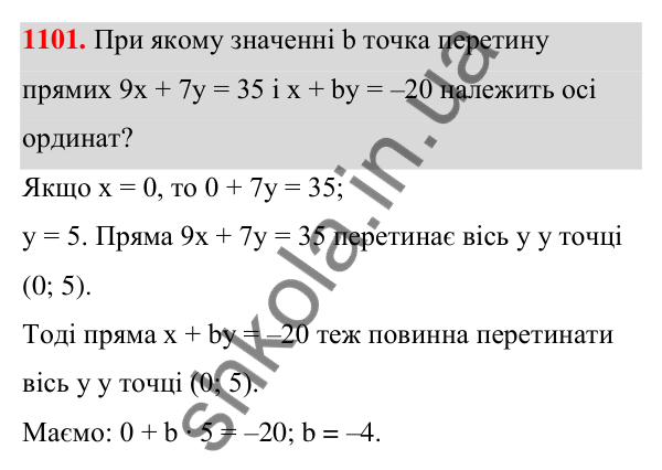 Відповідь до завдання 1101 (с. 266) з алгебри для 7 класу (Мерзляк, 2024): 25. Лінійне рівняння з двома змінними та його...