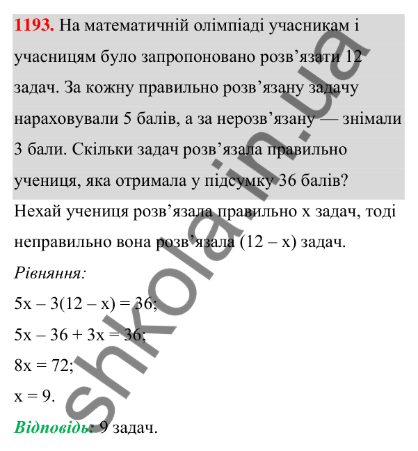 Відповідь до завдання 1193 (с. 296) з алгебри для 7 класу (Мерзляк, 2024): 28. Розв’язування систем лінійних рівнянь...