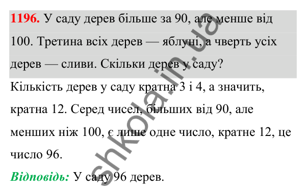 Відповідь до завдання 1196 (с. 297) з алгебри для 7 класу (Мерзляк, 2024): 28. Розв’язування систем лінійних рівнянь...