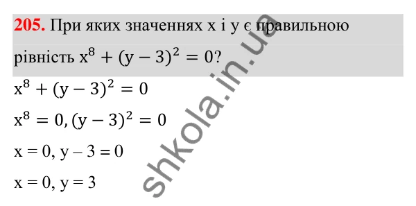 Відповідь до завдання 205 (с. 53) з алгебри для 7 класу (Мерзляк, 2024): 5. Степінь з натуральним показником