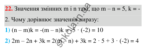 Відповідь до завдання 22 (с. 12) з алгебри для 7 класу (Мерзляк, 2024): 1. Вступ до алгебри