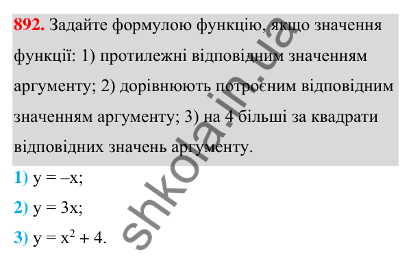 Відповідь до завдання 892 (с. 210) з алгебри для 7 класу (Мерзляк, 2024): 21. Способи задання функції