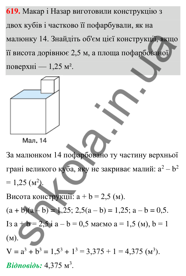 ГДЗ Алгебра 7 клас Тарасенкова 2024 — завдання 619, § 14. Способи розкладання многочленів на множники