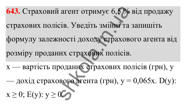 ГДЗ Алгебра 7 клас Тарасенкова 2024 — завдання 643, § 15. Що таке функція