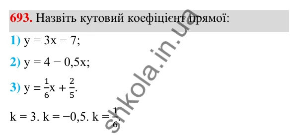 ГДЗ Алгебра 7 клас Тарасенкова 2024 — завдання 693, § 17. Лінійна функція