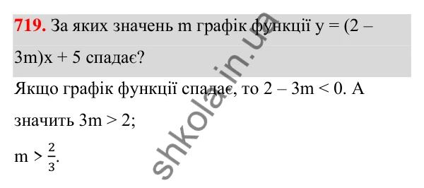 ГДЗ Алгебра 7 клас Тарасенкова 2024 — завдання 719, § 17. Лінійна функція