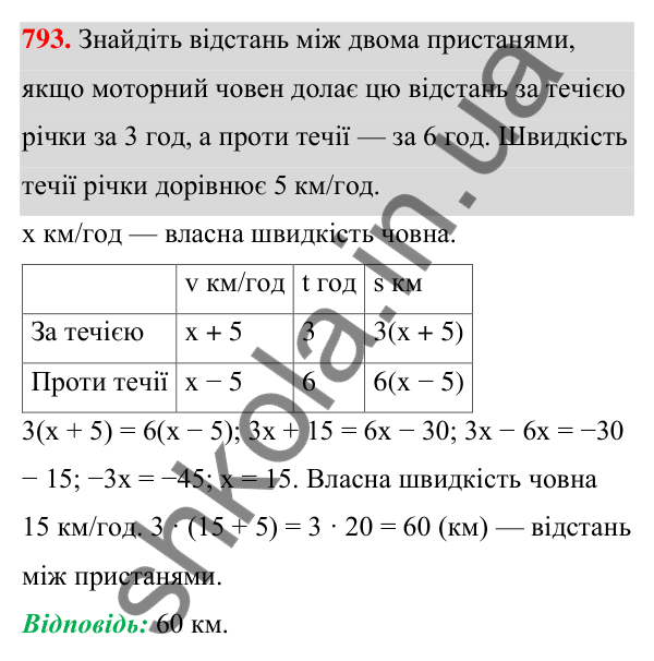 ГДЗ Алгебра 7 клас Тарасенкова 2024 — завдання 793, § 20. Лінійне рівняння з однією змінною