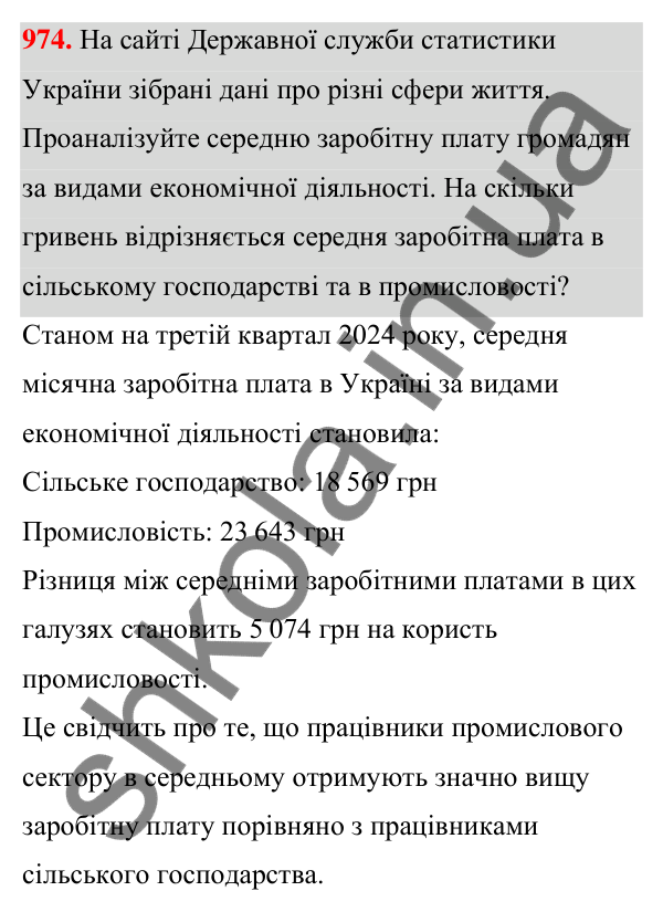 ГДЗ Алгебра 7 клас Тарасенкова 2024 — завдання 974, § 27. Вибірка та її середнє значення
