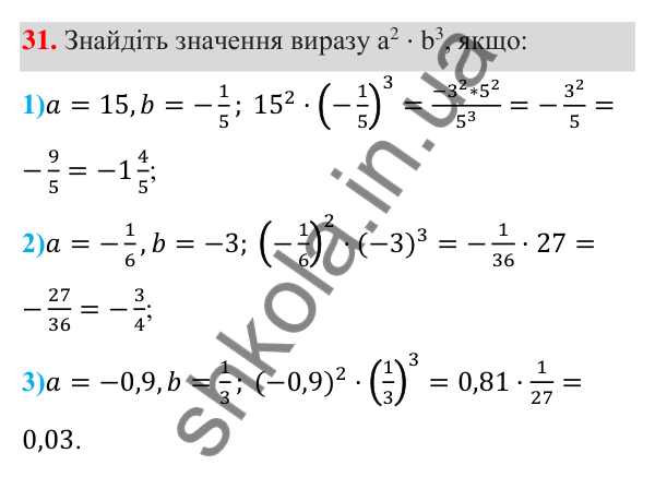 ГДЗ Алгебра 7 клас Тарасенкова 2024 — повторення розділу 2. завдання 31, Розділ 2. Вирази і тотожності