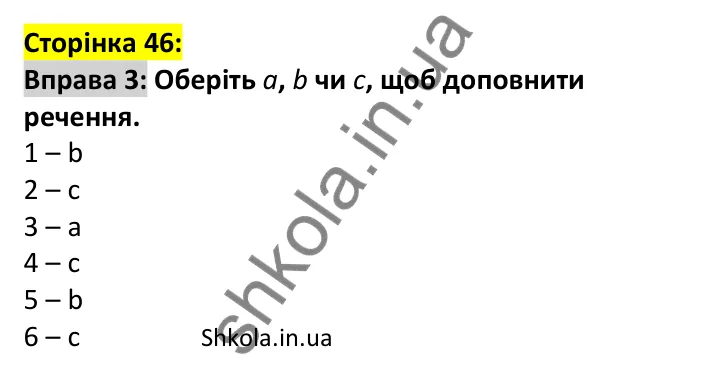 Відповідь до вправи 3, сторінка 46 - ГДЗ Англійська мова 7 клас Карпюк 2024. Робочий зошит