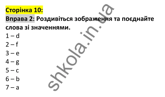 p10-ex2 Відповідь до вправи 2, сторінка 10 - ГДЗ Англійська мова 7 клас Карпюк 2024
