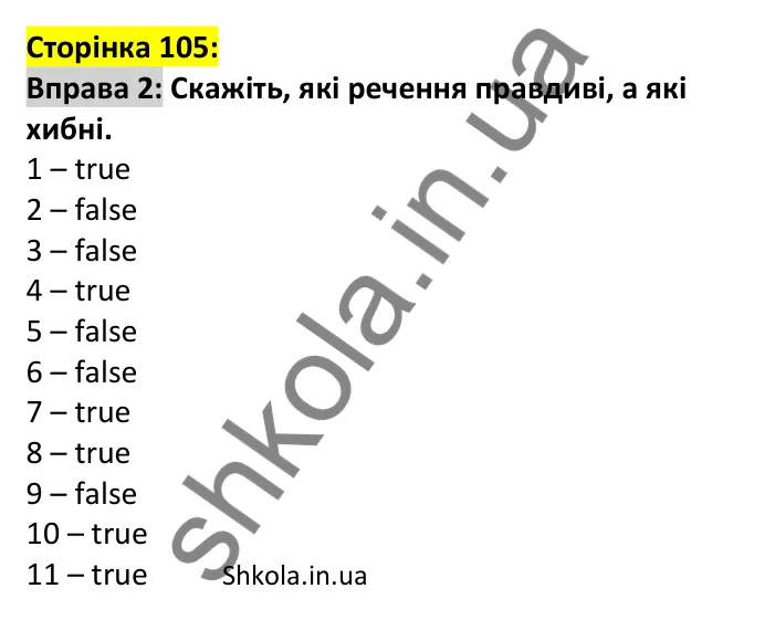 p105-ex2 Відповідь до вправи 2, сторінка 105 - ГДЗ Англійська мова 7 клас Карпюк 2024