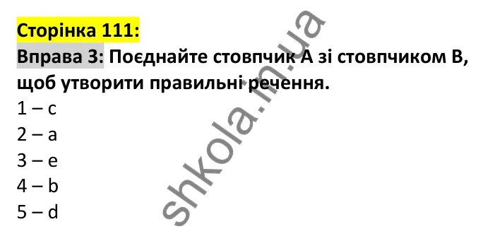 p111-ex3 Відповідь до вправи 3, сторінка 111 - ГДЗ Англійська мова 7 клас Карпюк 2024