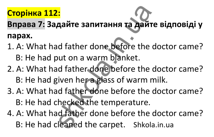 p112-ex7 Відповідь до вправи 7, сторінка 112 - ГДЗ Англійська мова 7 клас Карпюк 2024