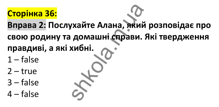p36-ex2 Відповідь до вправи 2, сторінка 36 - ГДЗ Англійська мова 7 клас Карпюк 2024