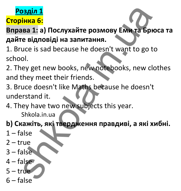p6-ex1 Відповідь до вправи 1, сторінка 6 - ГДЗ Англійська мова 7 клас Карпюк 2024