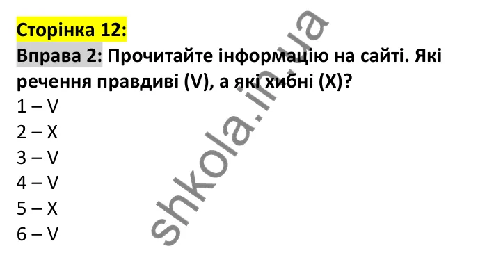 p12-r-ex2 Відповідь до вправи 2, сторінка 12 (читання) - ГДЗ Англійська мова 7 клас Коста 2024