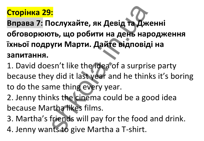 p29-ex7 Відповідь до вправи 7, сторінка 29 - ГДЗ Англійська мова 7 клас Коста 2024