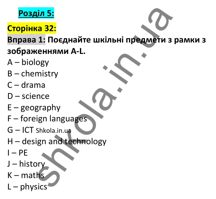 p32-ex1 Відповідь до вправи 1, сторінка 32 - ГДЗ Англійська мова 7 клас Коста 2024