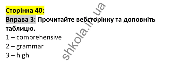 Відповідь до вправи 3, сторінка 40 - ГДЗ Англійська мова 7 клас Коста 2024