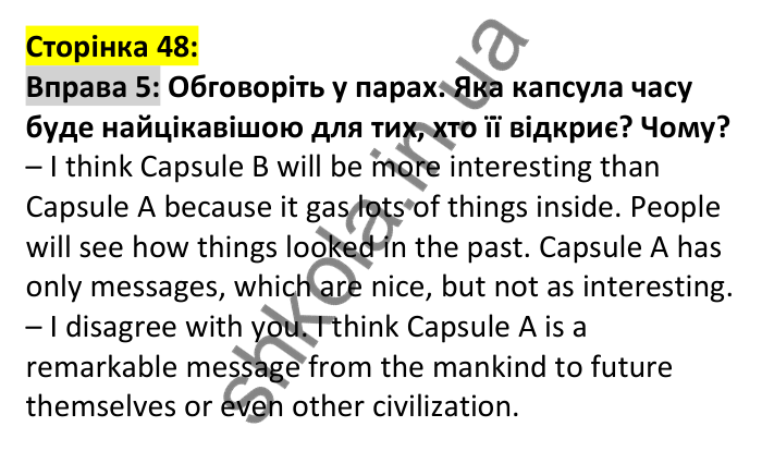 p48-ex5 Відповідь до вправи 5, сторінка 48 - ГДЗ Англійська мова 7 клас Коста 2024