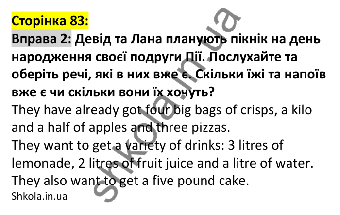 Відповідь до вправи 2, сторінка 83 (аудіювання) - ГДЗ Англійська мова 7 клас Коста 2024