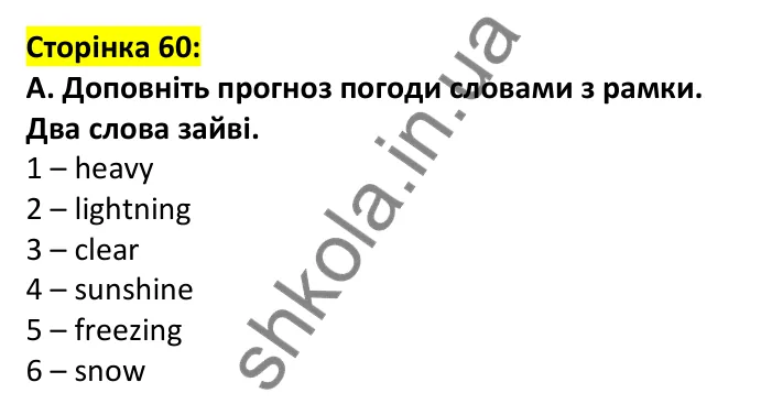 Відповідь до завдання A, сторінка 60 - ГДЗ Англійська мова 7 клас Мітчелл 2024 робочий зошит. Full Blast Plus 7 Workbook