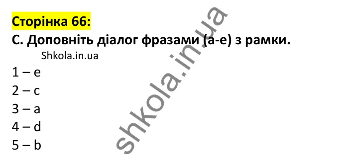 Відповідь до завдання C, сторінка 66 - ГДЗ Англійська мова 7 клас Мітчелл 2024 робочий зошит. Full Blast Plus 7 Workbook