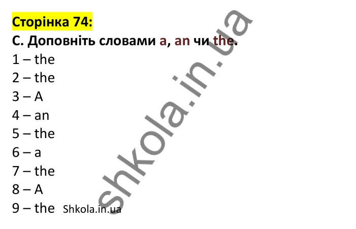 Відповідь до завдання C, сторінка 74 - ГДЗ Англійська мова 7 клас Мітчелл 2024 робочий зошит. Full Blast Plus 7 Workbook