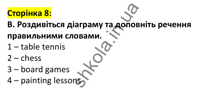 Відповідь до завдання B, сторінка 8 - ГДЗ Англійська мова 7 клас Мітчелл 2024 робочий зошит. Full Blast Plus 7 Workbook