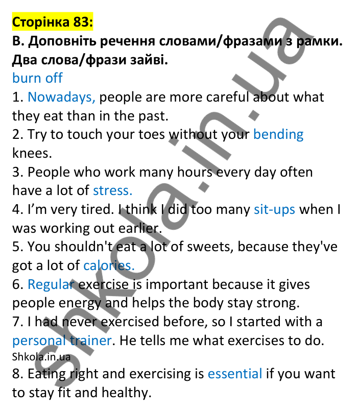 Відповідь до завдання B, сторінка 83 - ГДЗ Англійська мова 7 клас Мітчелл 2024 робочий зошит. Full Blast Plus 7 Workbook