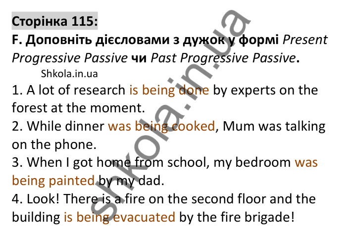 Відповідь до завдання F, Round up 7, сторінка 115 - ГДЗ Англійська мова 7 клас Мітчелл 2024. Full Blast Plus for Ukraine 7