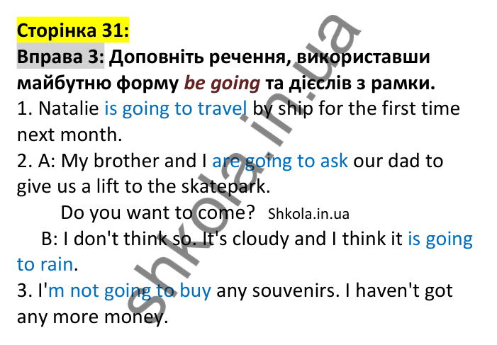 Відповідь до вправи 3, сторінка 31 - ГДЗ Англійська мова 7 клас Мітчелл 2024. Full Blast Plus for Ukraine 7