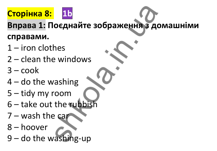 Відповідь до вправи 1, сторінка 8 - ГДЗ Англійська мова 7 клас Мітчелл 2024. Full Blast Plus for Ukraine 7