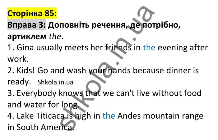 Відповідь до вправи 3, сторінка 85 - ГДЗ Англійська мова 7 клас Мітчелл 2024. Full Blast Plus for Ukraine 7