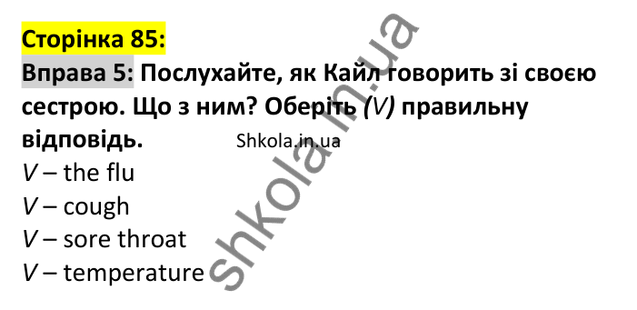 Відповідь до вправи 5, сторінка 85 - ГДЗ Англійська мова 7 клас Мітчелл 2024. Full Blast Plus for Ukraine 7
