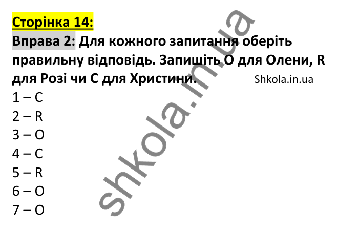 Відповідь до вправи 2, сторінка 14 (лексика) - ГДЗ Англійська мова 7 клас Коста робочий зошит 2024. Prepare 7 Workbook