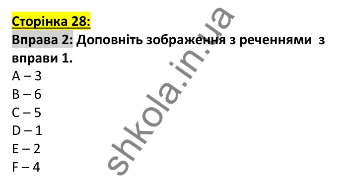 Відповідь до вправи 2, сторінка 28 (граматика) - ГДЗ Англійська мова 7 клас Коста робочий зошит 2024. Prepare 7 Workbook