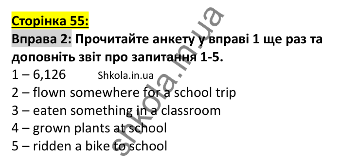 Відповідь до вправи 2, сторінка 55 (письмо) - ГДЗ Англійська мова 7 клас Коста робочий зошит 2024. Prepare 7 Workbook