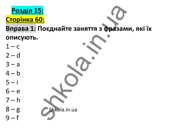 Відповідь до вправи 1, сторінка 60 (аудіювання) - ГДЗ Англійська мова 7 клас Коста робочий зошит 2024. Prepare 7 Workbook