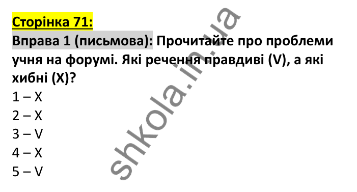Відповідь до вправи 1, сторінка 71 (письмо) - ГДЗ Англійська мова 7 клас Коста робочий зошит 2024. Prepare 7 Workbook