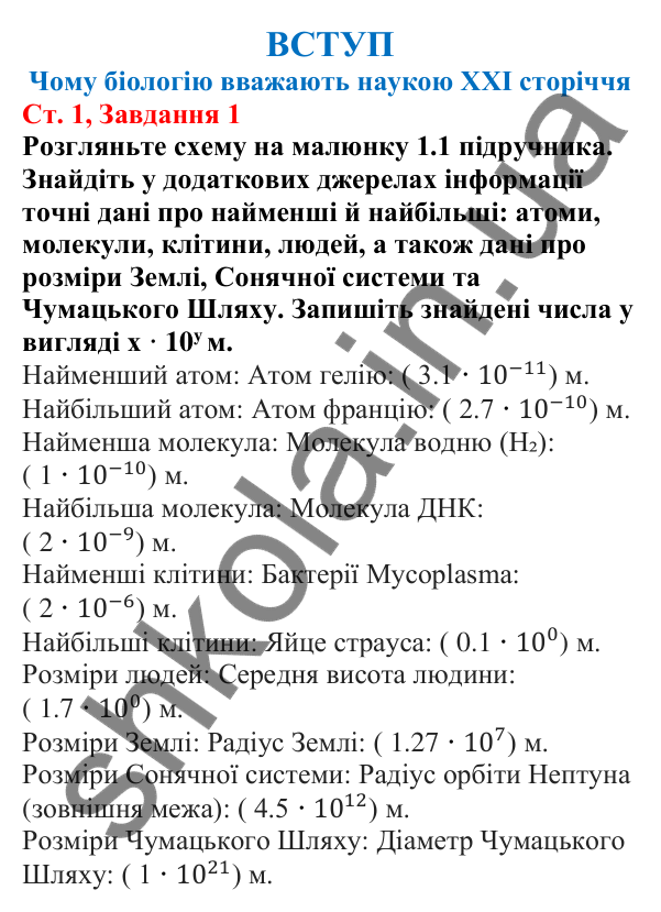 Відповідь до завдання 1 (с. 1) з біології для 7 класу (Кулініч, 2024, робочий зошит): Чому біологію вважають наукою ХХІ сторіччя