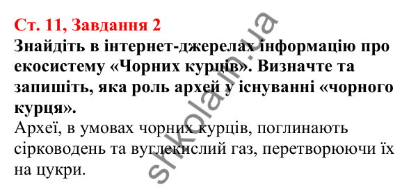 Відповідь до завдання 2 (с. 11) з біології для 7 класу (Кулініч, 2024, робочий зошит): Яка різноманітність прокаріотів. Яка їхня роль у природі