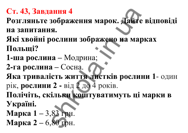 Відповідь до завдання 4 (с. 43) з біології для 7 класу (Кулініч, 2024, робочий зошит): Голонасінні