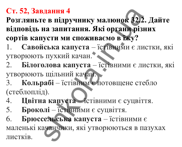 Відповідь до завдання 4 (с. 52) з біології для 7 класу (Кулініч, 2024, робочий зошит): Дводольні: Капустяні, Розові, Бобові