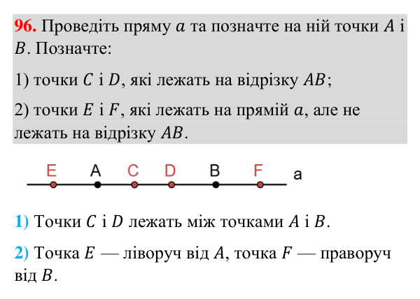 Завдання 96 Відповідь до завдання 96 (с. 31) з геометрії для 7 класу (Бурда, 2024): Відрізки та їх вимірювання