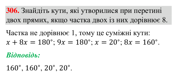 Завдання 306 Відповідь до завдання 306 (с. 74) з геометрії для 7 класу (Бурда, 2024): Вертикальні кути