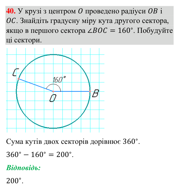 Завдання 40 (повторення за 5–6 класи) Відповідь до завдання 40 (с. 10) з повторення геометрії за 5–6 класи для 7 класу (Бурда, 2024): Геометричні величини